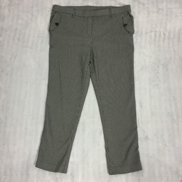 Jules & Leopold Cropped Pants Womens XL Elastic Waist Houndstooth Capris Office - Picture 1 of 9